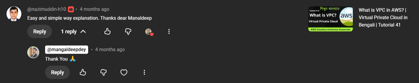 Viewer feedback on Linux networking tutorial by Mangaldeep Dey